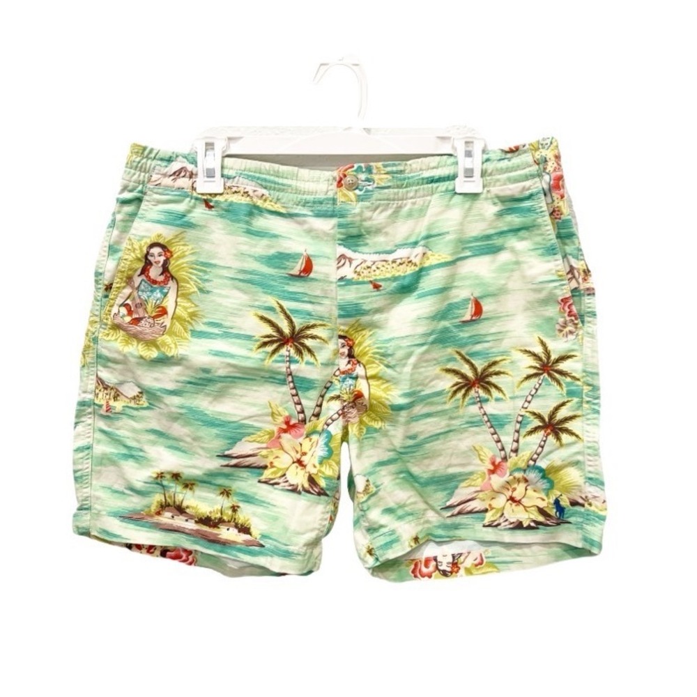 Polo Ralph Lauren Tropical Teddy Bear Surfing Board Shorts Men's XL Hawaiian